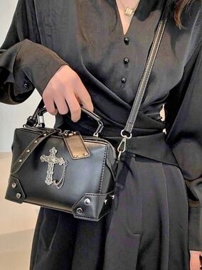 New Studded Crossbody Mini Bag in Black
